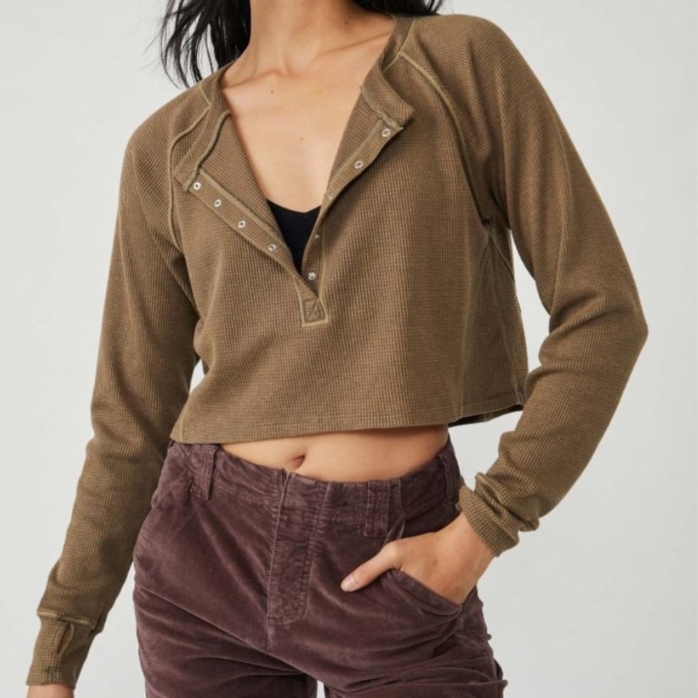 NWT free people early night cropped thermal